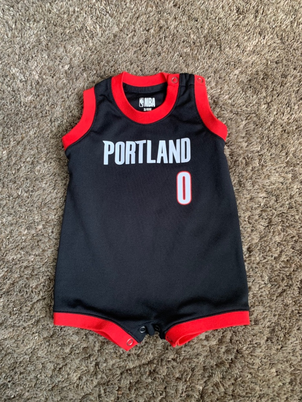 NBA Portland Trailblazers Damian Lillard #0 Baby Romper Basketball Outfit 3-6m
